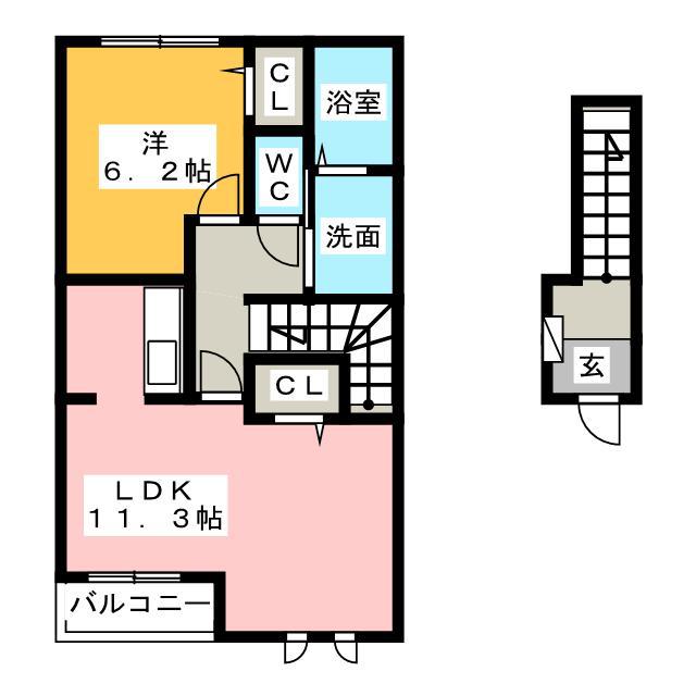 サニーパティオ(1LDK/2階)の間取り写真