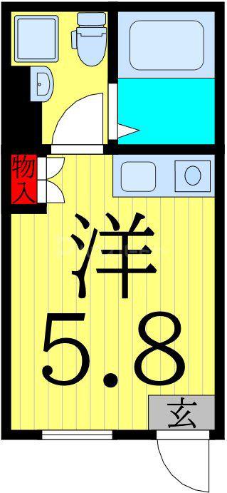 マルグリット(ワンルーム/3階)の間取り写真