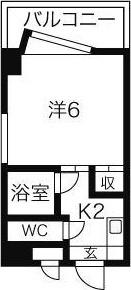 ブルネンハイム(1K/5階)の間取り写真