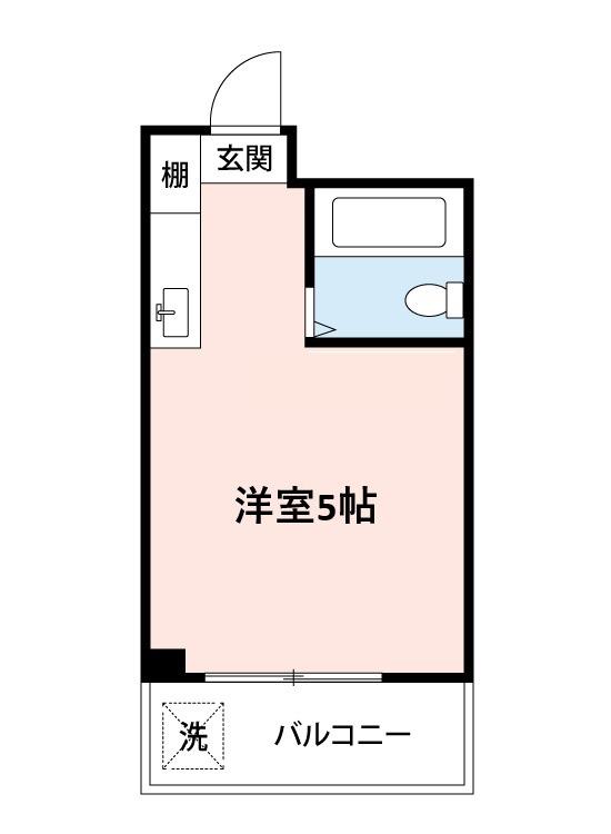 シャトー弥生(ワンルーム/1階)の間取り写真