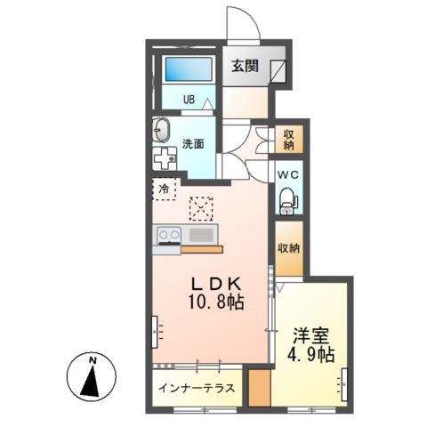 シャインスターアイズ(1LDK/1階)の間取り写真