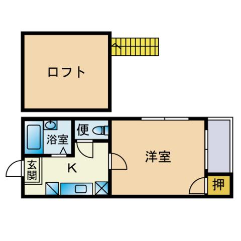 マリーコーポ2(1K/2階)の間取り写真