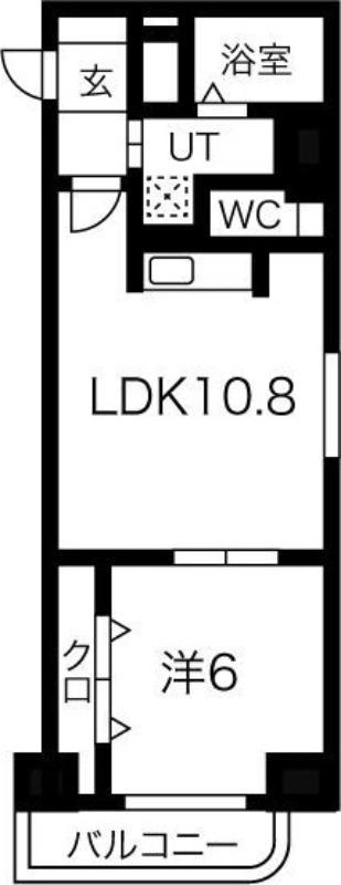 フレックス南郷通(1LDK/5階)の間取り写真