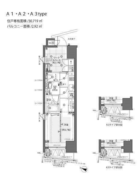 ZOOM都庁前(1K/4階)の間取り写真