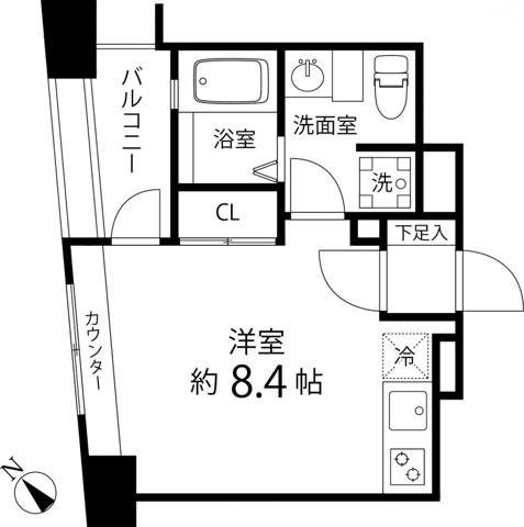 レニール本駒込(ワンルーム/10階)の間取り写真