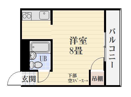 MURASAKIBARUMANSION(ワンルーム/3階)の間取り写真