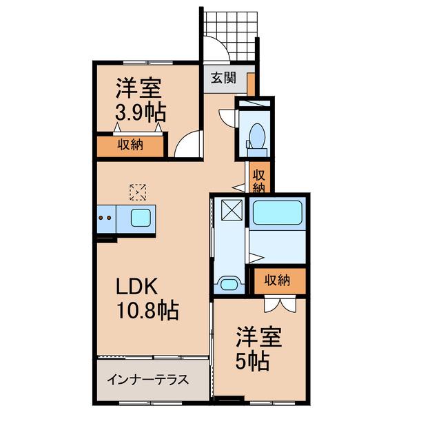 ソレイユテラス(2LDK/1階)の間取り写真