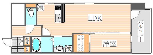 ネストピア博多駅前Ⅲ(1LDK/5階)の間取り写真