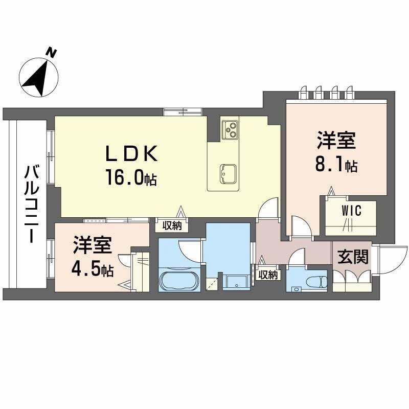 シクラシオン(2LDK/2階)の間取り写真