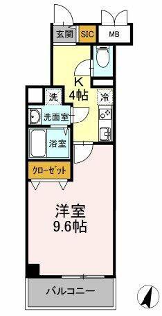グレイスT吉野町(1K/7階)の間取り写真