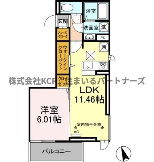 グランツアルファ(1LDK/3階)の間取り写真