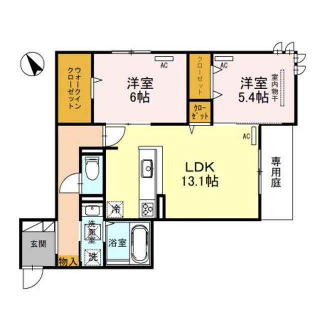 TIMBER BROOK(2LDK/1階)の間取り写真