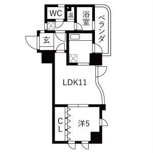 東和覚王山ヒルズ(1LDK/2階)の間取り写真