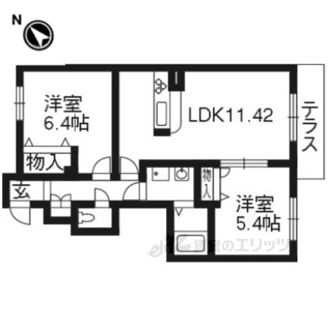シャーメゾンソレイユ(2LDK/1階)の間取り写真