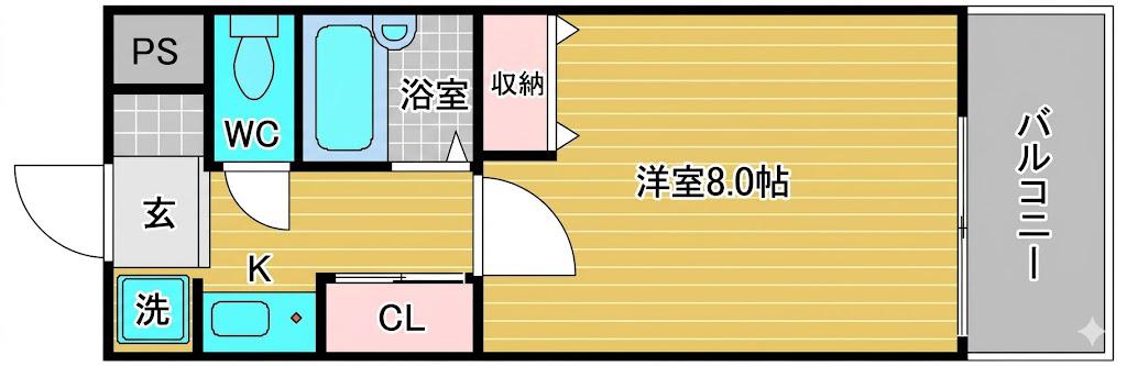 コンフォート姫里(1K/3階)の間取り写真