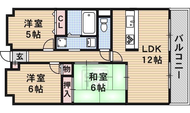 グリーンパークハイム(3LDK/2階)の間取り写真