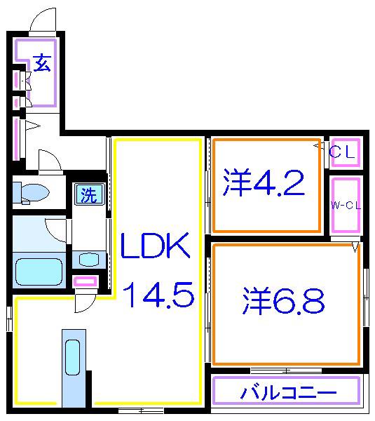DENDRITE VIII(2LDK/3階)の間取り写真
