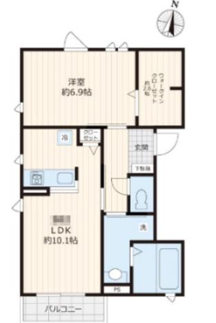 LIEN PAULIER(1LDK/2階)の間取り写真