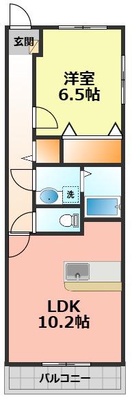 ジェルメ夢の森(1LDK/1階)の間取り写真