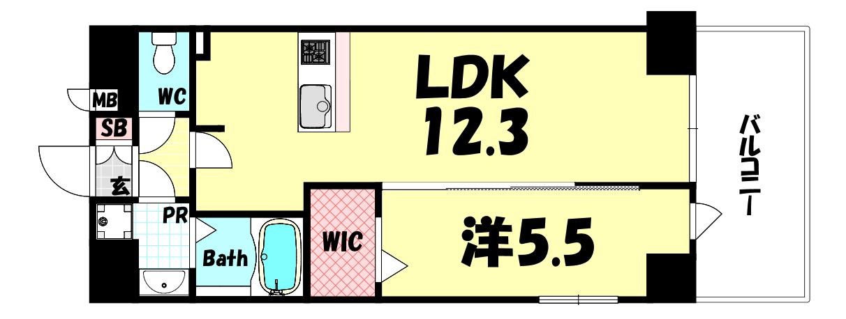 PRESSANCE神戸セレスティア(1LDK/3階)の間取り写真