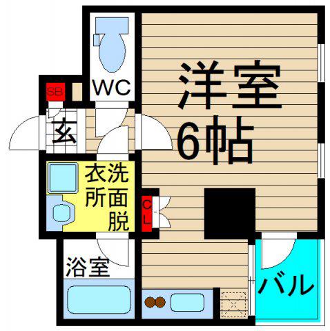 シャトーナンバリブレ(1K/2階)の間取り写真