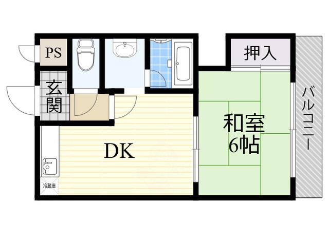 サニーハイツ住吉(1DK/1階)の間取り写真