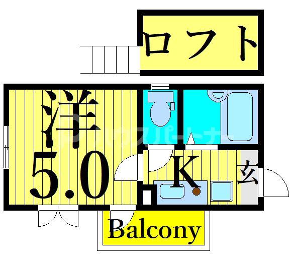 フラッツ田端(ワンルーム/3階)の間取り写真