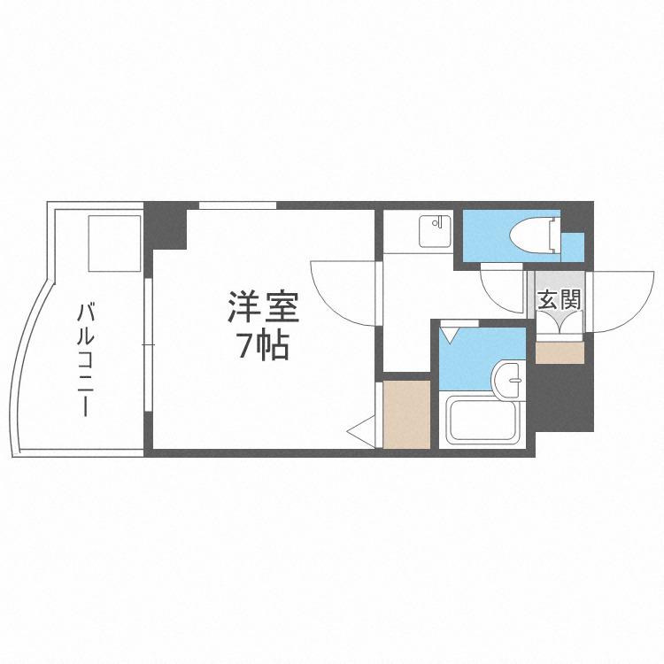 コートエクシブⅡ(1K/2階)の間取り写真