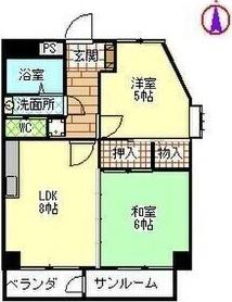 アーク302(2LDK/5階)の間取り写真