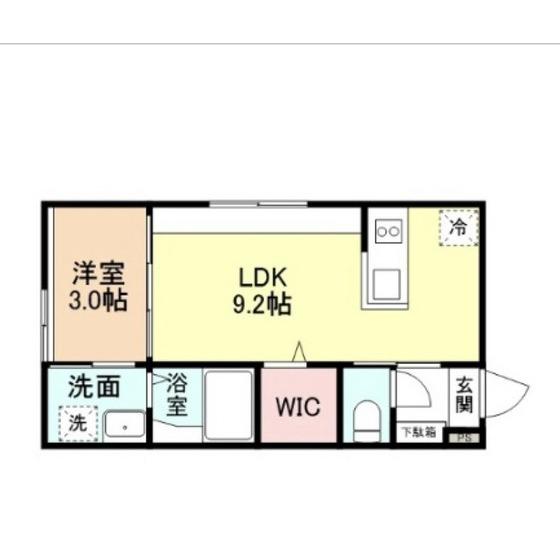 富山市向新庄町4丁目アパートA棟(1LDK/2階)の間取り写真