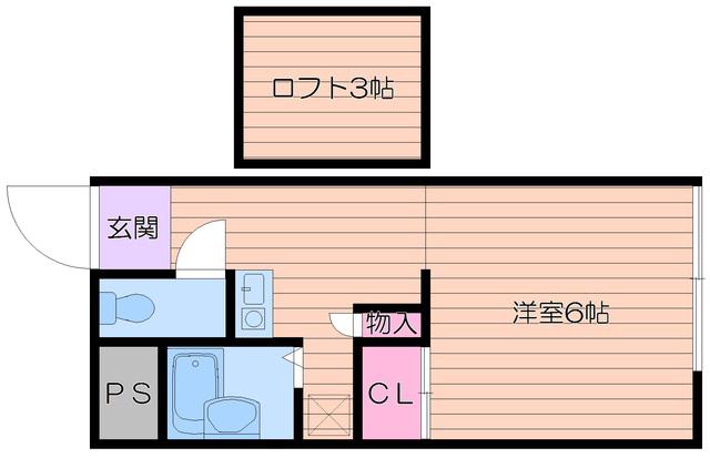 フォレスタ山手町(ワンルーム/2階)の間取り写真