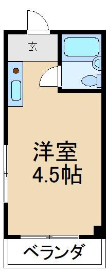 メゾンデール(ワンルーム/2階)の間取り写真