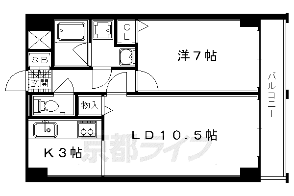 AFICION堀川(1LDK/6階)の間取り写真