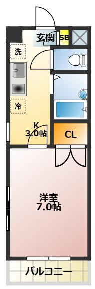 アークヒルズ常盤台(1K/4階)の間取り写真