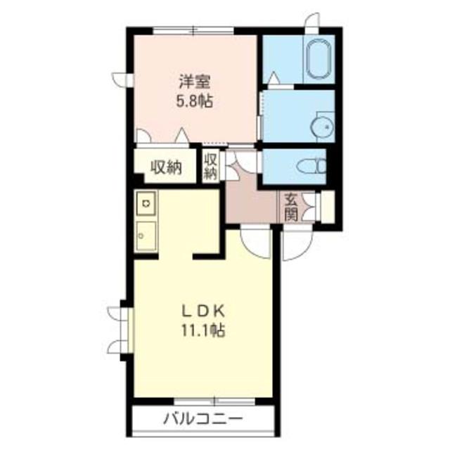 VILLA PINE(1LDK/2階)の間取り写真