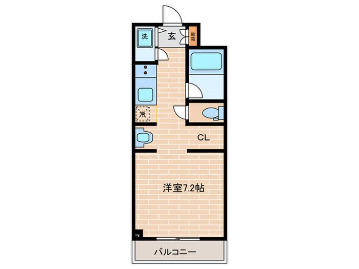 アンソレイエ売布(ワンルーム/1階)の間取り写真