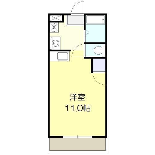 恒久マンションアイリ(ワンルーム/6階)の間取り写真