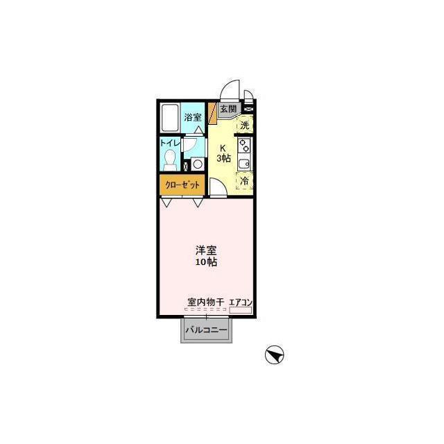 アドラブール(1K/2階)の間取り写真