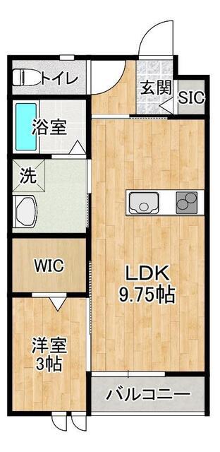 RAINBOW TAKATSU(1LDK/2階)の間取り写真
