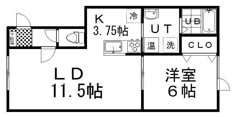 AXAS‐ONE(1LDK/3階)の間取り写真