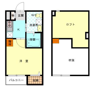シーニュ金岡(1K/2階)の間取り写真