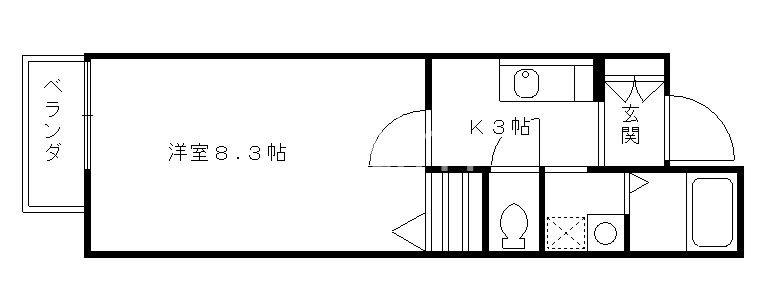 オリエント(1K/2階)の間取り写真