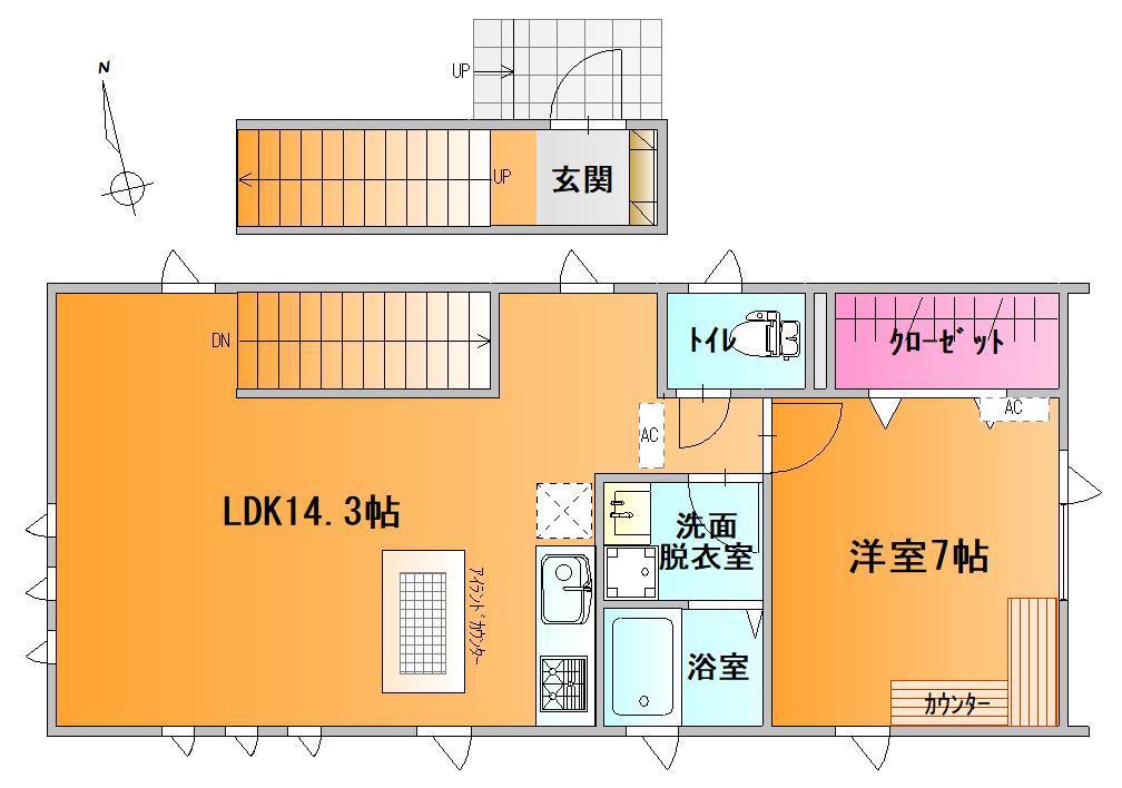 SU・SAGE(1LDK/2階)の間取り写真