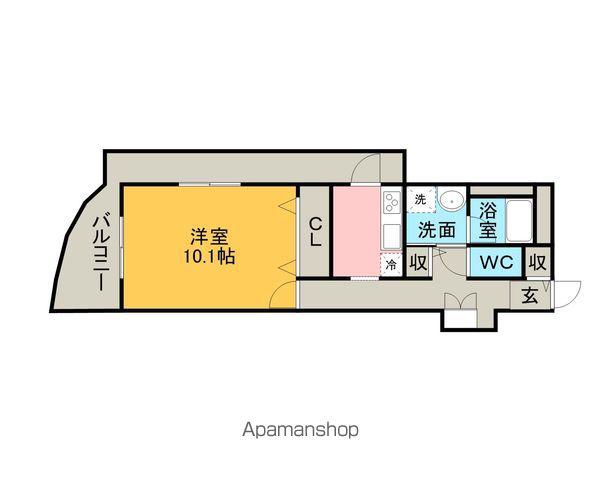 MAPビル(1K/4階)の間取り写真