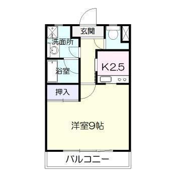 エンデバーハイツ(1K/2階)の間取り写真