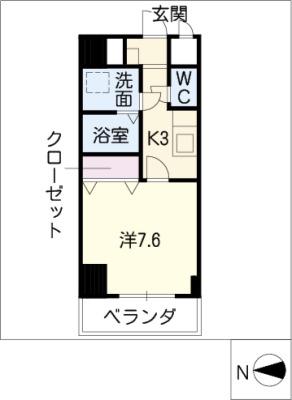 グランツ昭和館(1K/9階)の間取り写真