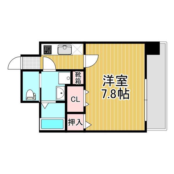 ミラージュパレス難波東レジデンス(1K/7階)の間取り写真