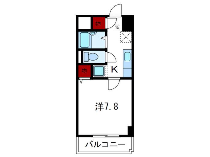 C.Lプレース(1K/1階)の間取り写真