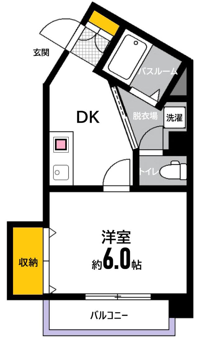 LALIBERTE牛田不動院前(1DK/3階)の間取り写真