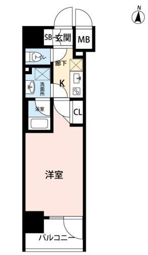 アビタ住吉(1K/9階)の間取り写真